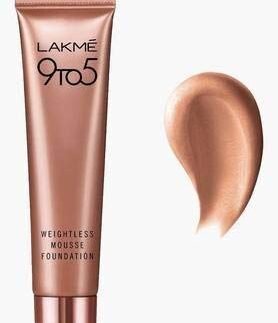 LAKMÉ 9 To 5 Weightless Mousse Foundation, Light Matte Finish (5X29G) For All Skin Types
