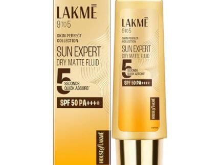 LAKME Sun Expert, Dry Matte Fluid Sunscreen, 50ml, for Oily and Combination Skin, with 1% Niacinamide & Ceramide, SPF 50 PA++++, Quick Absorbing, no White Cast