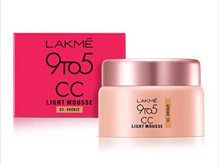 Lakme 9to5 CC Light Mousse with Vitamin E & a Hint of Foundation | Matte finish, Non-Comedogenic, lightweight mousse foundation, 25gm – Bronze