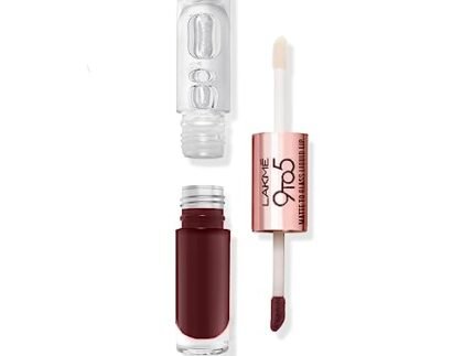 Lakme 9to5 Double Duty Matte to Glass Liquid Lip -Nut Roast 7.6ml