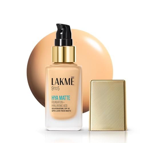 Lakme 9to5 Hya Matte Foundation + Hyaluronic Acid Warm Creme – 25ml Lakme 9to5 Hya Matte Foundation + Hyaluronic Acid Warm Creme – 25ml