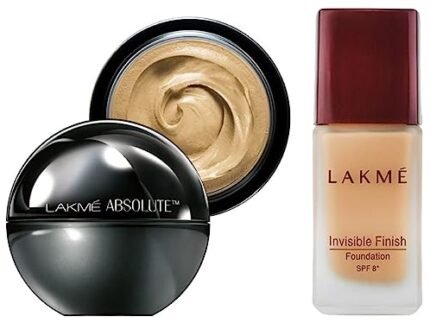 Lakmé Absolute Skin Natural Mousse, Ivory Fair 01, 25g & Lakmé Invisible Finish SPF 8 Foundation, Shade 01, 25ml