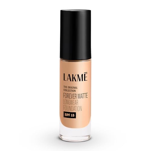 Lakme Forever Matte Longwear Foundation with SPF 15 and Active Niacinamide | Brightens Skin | Long Lasting Matte Finish |Natural Pearl,25 ml Lakme Forever Matte Longwear Foundation with SPF 15 and Active Niacinamide | Brightens Skin | Long Lasting Matte Finish |Natural Pearl,25 ml