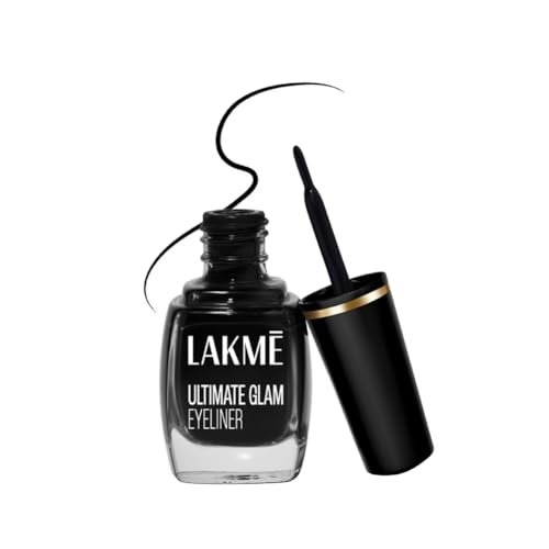 Lakme Ultimate Glam Eye Liner, Semi Matte, Quick drying, Water resistant & Smudgeproof Eye Liner, Black, 9ml Lakme Ultimate Glam Eye Liner, Semi Matte, Quick drying, Water resistant & Smudgeproof Eye Liner, Black, 9ml