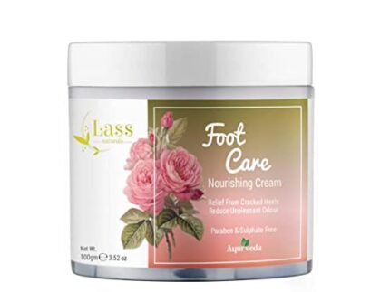 Lass Naturals Foot Care Cream | Advanced Cracked Heel Cream Ayurvedic Formula for Healing & Soothing of Cracked Heals, Feet Cream Is An Ayurvedic, Paraben-Free, Sulphate-Free Foot Cream- 100g