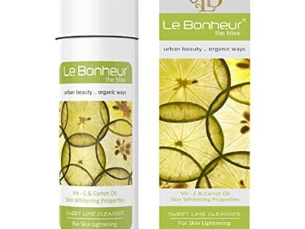 Le Bonheur Sweet Lime DermaWhite Cleanser – Premium Brightening and Tone Correcting Formula – For Dull & Uneven Skin Tone | Gently Exfoliates and Refreshes | Goodness of Vitamin C & E, Carrot Oil, Aloevera | Suitable for Men & Women – 160ml