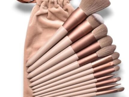 Luxury 13-Piece Makeup Brush Set | Elegant Brown Handles | Ultra-Soft Synthetic Bristles for Foundation, Eyeshadow & Highlighting