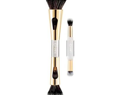 MARS 4 in 1 Travel Brush with Foundation Brush, Powder Brush, Eyeshadow Blending Brush & Flat Brush | Soft Bristles Makeup Brushes Set for Women