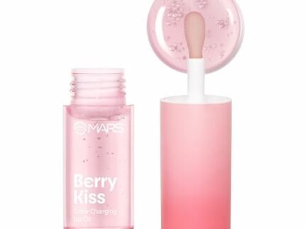 MARS Color Changing Lip Oil (4.5 ml) (03-BERRY KISS) With Fat Applicator | Skin Nourishing Ingredients – Olive Fruit Oil, Jojoba Oil | Hydrating & Moisturising
