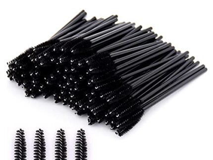 MAYCREATE® 50 Pcs Eyelash Brushes Mascara Wands Black Eye Lash Brush Spoolies for Eyelash Extension, Eyebrow Applicator and Makeup