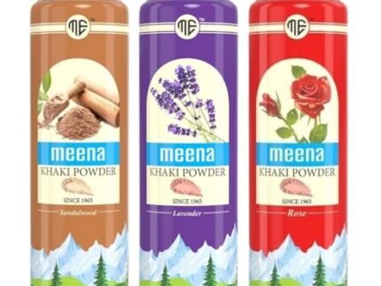 MEENA ELEMENTS Meena Khaki Powder Rose,Lavender And Sandalwood 100gm (Pack of 3)