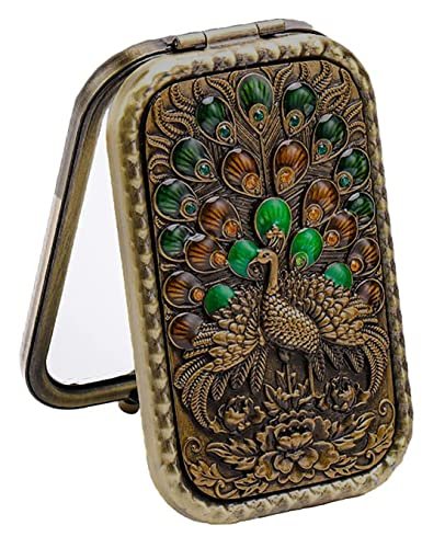 Magnifying Vintage Foldable Metal Princess Style Purse Mirror Compact Small Mirror Magnifying Vintage Pocket Mirror (Random Pattern, Set of 1) Rectangular, Wall Mount, Framed, Brown Magnifying Vintage Foldable Metal Princess Style Purse Mirror Compact Small Mirror Magnifying Vintage Pocket Mirror (Random Pattern, Set of 1) Rectangular, Wall Mount, Framed, Brown