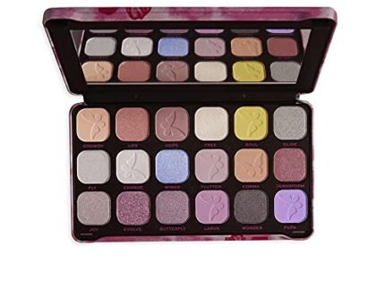 Makeup Revolution Butterfly forever Flawless Shadow Palette | 18 matte & shimmer shades | Highly pigmented matte finish |Rosy tints and pearly ethereal metallics |Easy to blend and layer | 19.8gm