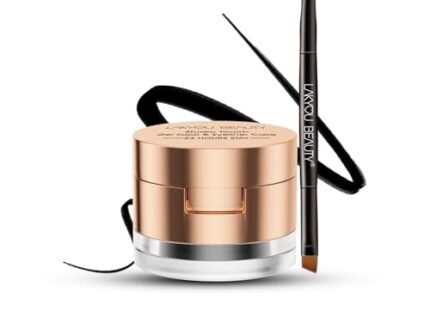 Matte Gel Kajal Eyeliner Cake,24H Long Lasting,Waterproof,2-in-1 Formula,Intense Color & Definition,Black