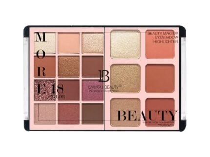 More 18Color | 3in1 Makeup Kit | Eyeshadow | Blusher | Highlighter | 56g (02(Multicolor))