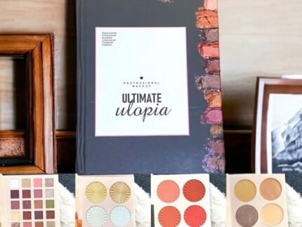 Multipurpose 4 Layers Foldable Makeup Palette Book: Highlighters, Blushers, Eyeshadows, Concealer & Eyebrow Powder (Multicolor, 200g)