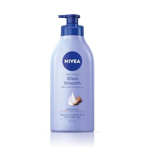 NIVEA Shea Smooth 600ml Body Lotion with Hyaluronic Acid & Deep Moisture Care | 72Hr Hydration | With Shea Butter | Non Greasy Formula for Smooth, Supple & Healthy Looking Skin | For Dry Skin NIVEA Shea Smooth 600ml Body Lotion with Hyaluronic Acid & Deep Moisture Care | 72Hr Hydration | With Shea Butter | Non Greasy Formula for Smooth, Supple & Healthy Looking Skin | For Dry Skin