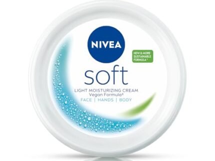 NIVEA Soft Light Moisturizer For Face, Hand & Body, Instant Hydration, Non-Greasy Cream With Vitamin E & Jojoba Oil, 200ml