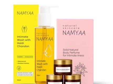 Namyaa Intimate Smell Good Kit- Combo Pack of Intimate Solid Perfume 45g & Haldi Chandan Intimate Wash 100g | With Germ and Odour Protection