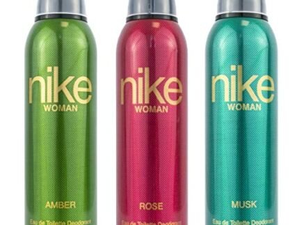 Nike Unisex Amber + Rose + Musk Spray Deodorant For Woman- Pack Of 3 (200Ml Each), 3 Count