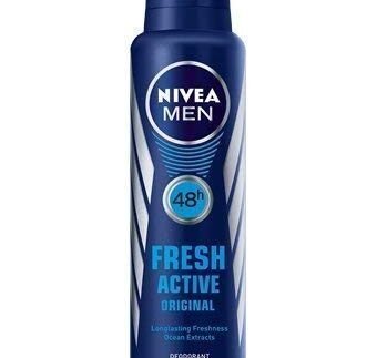 Nivea Men Fresh Active Original 48 Hours Deodorant Spray, 150Ml (Pack Of 2)