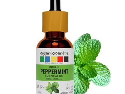 Organix Mantra Peppermint Oil for Skin, Hair, Personal Care & DIY - 100% Natural & Steam Distilled Oil - 15ML
