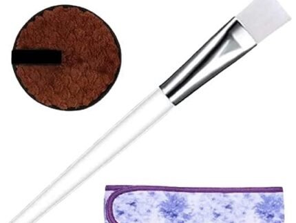 Osceola Plastic Handle Mask Applicator Brush Cotton Pads Perfect Face Pack Makeup Remover Sponge and Facial Hair Band for Girl’s (Multicolor) (Pack Of 3)