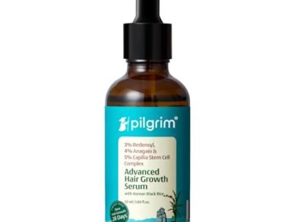 PILGRIM Redensyl 3%+Anagain 4% Advanced Hair Growth Serum For Scalp(50Ml) With Natural Ingredients Korean Black Rice,Controls Hair Fall,Stimulates,Increases Hair Density|Hairgrowth Serum For Unisex