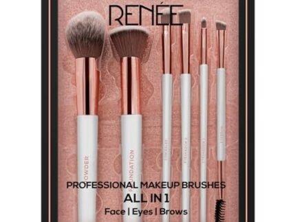 RENEE All In 1 Professional Makeup Brush Set of 6, Premium Easy To Hold & Precise Application For Face, Eyes & Brows | Cruelty Free & Uniquely Designed Super Soft Bristles For Unparalleled Precision