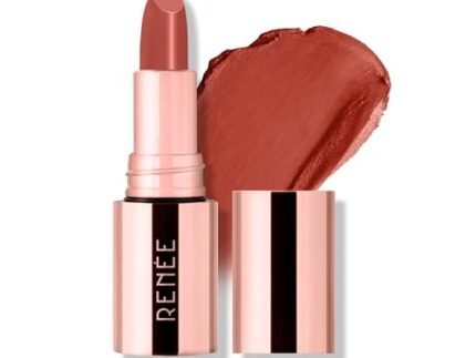 RENEE Everstay Matte Lipstick - Nude Luxe, Long Stay, Hydrating & Non-Drying, Smudge & Transfer Proof, Lightweight, Intense Pigment, Full Coverage, Vitamin E Infused, for All Occasions, 4.2g