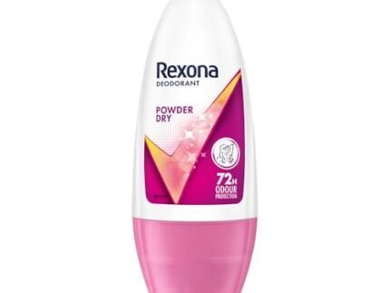 Rexona Powder Dry Underarm Roll On Deodorant For Women, Antiperspirant, Removes Odour, Keeps Skin Fresh & Clean, Alcohol Free, Skin Friendly, 50 ml