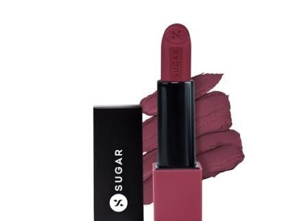 SUGAR Cosmetics Glide Peptide Serum Lipstick with Hyaluronic Acid & Vitamin E | Velvet Matte Finish | Long Lasting & Pigmented | 1 Swipe Full Coverage | 4.2gm - 06 Moscow Mulberry