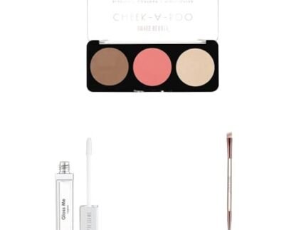 SWISS BEAUTY Cheek- A- Boo Face Palette With Blusher & Gloss Me Lip Gloss & Highlighting & Lash Brush, Pack Of 1
