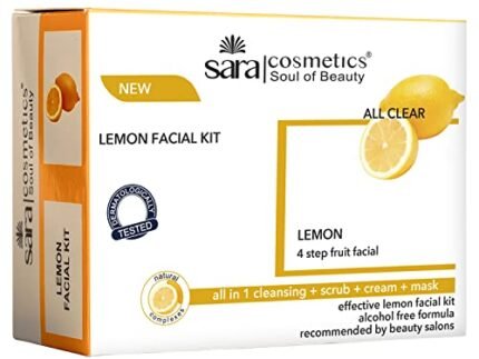 Sara Lemon 4-Step Fruit Facial Kit For Brightening And Nourishing Skin | All in 1 ( Cleansing + Scrub + Cream + Mask ) | Suitable For All Skin Type ,(4 x 50 ) gm
