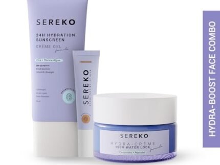 Sereko Hydra-Boost Face Combo, Hydra IOOH Moisturiser 50ml + 24H Sunscreen 50rnl + Hydra Peptide LipBalm Salted Caramel - Non Tinted 8g | For Women & Men