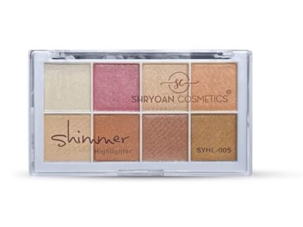 Shryoan Shimmer Highlighter Powder | Highly Pigmented & Long Lasting Multi-Colored Palette | Light Coverage for Natural Finish |Silicone-Free (12.0 gram) (Shade 2)