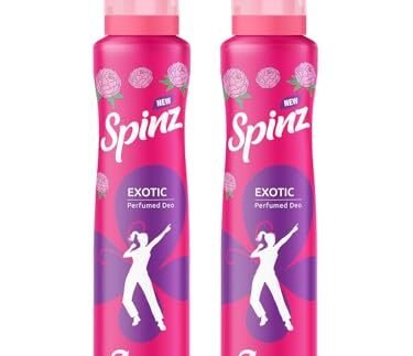 Spinz Exotic Perfumed Deo for Women | Bulgarian Rose Fragrance | Long Lasting Freshness, 24 Hours Protection from Odour – 200 ml (Pack of 2)