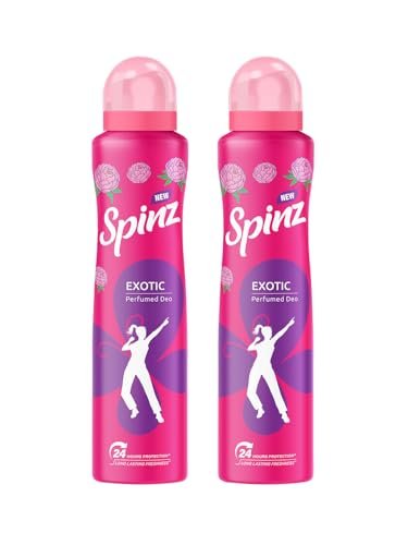 Spinz Exotic Perfumed Deo for Women | Bulgarian Rose Fragrance | Long Lasting Freshness, 24 Hours Protection from Odour – 200 ml (Pack of 2) Spinz Exotic Perfumed Deo for Women | Bulgarian Rose Fragrance | Long Lasting Freshness, 24 Hours Protection from Odour – 200 ml (Pack of 2)