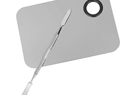 Stainless Steel Makeup Mixing Palette with Spatula – Professional Cosmetic Blending Tool