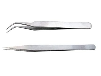 Stainless Steel Multipurpose Tweezer Set for False Eye Lashes, Eyelash Extensions, Nail Art - Manicure Tool