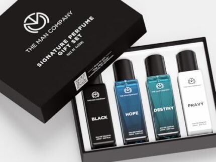The Man Company Signature Perfume Gift Set for Men 4 X 20ml- Black, Hope, Destiny and Pravy | Premium Long-Lasting Fragrance EDPs and EDT for Party, Office, Outing and Date | Valentine Gift Set For Husband, Boyfriend | Fresh scent for daily office wear