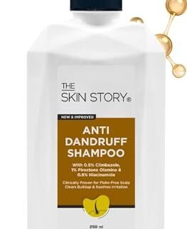 The Skin Story Anti Dandruff Shampoo with Saniscalp & Argan Oil Reduces Up to 100% Dandruff and Strengthens Hair 3-in-1 Cleansing scalp & Moisturizing For Shiny, Silky Hair Paraben-Free & Sulfate Free Shampoo for Women & Men (250 ML)