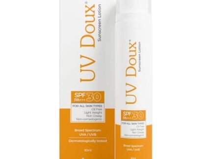 UV Doux Sunscreen Lotion SPF 30 | India’s No.1 Dermatologist Recommended Brand | Oil-Free | Mineral UVA & UVB Protection | Sweat & Water Resistant | Non-Greasy | Dry & Sensitive Skin | 50 ml
