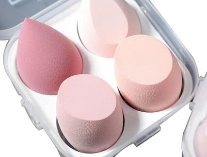 Ultra soft Professional Blender Set for Face Makeup | Makeup Sponges Set Suitable with Liquid & Creams | Sponge makeup for all Skin Types | Latex-Free Reusable & washable (Multicolor Set of 4)