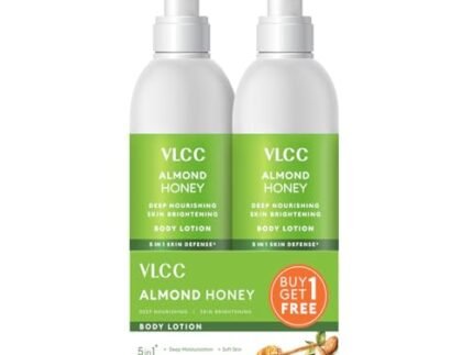 VLCC Almond Honey Deep Nourishing & Skin Brightening Body Lotion – 350ml + 350ml | Buy One Get One | Deep Nourishment, Glowing & Youthful Skin | With Almond Oil, Honey, Cocoa Butter & Aloe Vera.