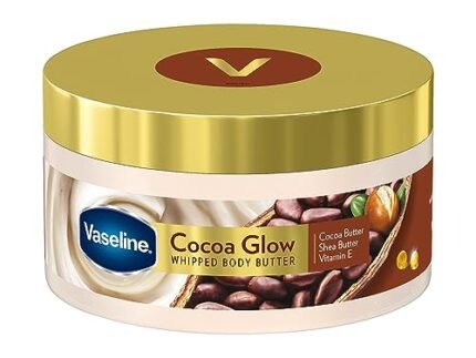 Vaseline Cocoa Glow Whipped Body Butter, 180 g. Cocoa & Shea Butter for Glowing Soft Skin