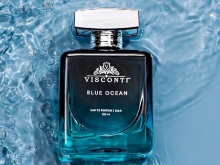 Visconti Blue Ocean Perfume For Men Eau De Parfum Aquatic Fragrance with Citrus Fruity, Musk & Cedarwood Long Lasting Scent and Anti-Stain Luxury Perfumes Outing & Sports, 100 ml