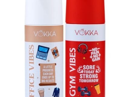 Vokka Vibes Deodorant Body Spray Combo Pack 300ml – 150ml x 2 | Gym & Office Vibes | Unisex Long Lasting Deo | Strong & Subtle Fragrance for Gym & Office | Daily Use Perfume Bodyspray for Men & Women