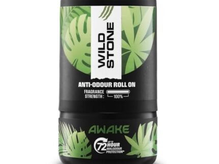 Wild Stone Awake Anti-Odour Roll On For Men, 50ml | Up to 72-Hour Odour Control | Enriched with Matcha tea and chamomile tea |Skin Friendly & Itch Free Deodorant Roll On | Long-Lasting Freshness
