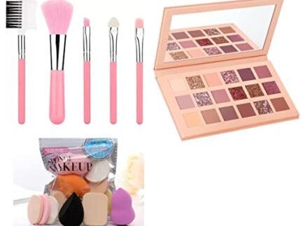 Women's Multi Shades 18 Colours Nude Edition Eyeshadow Palette 18 g with 12 pc pink box MAKEUP brush